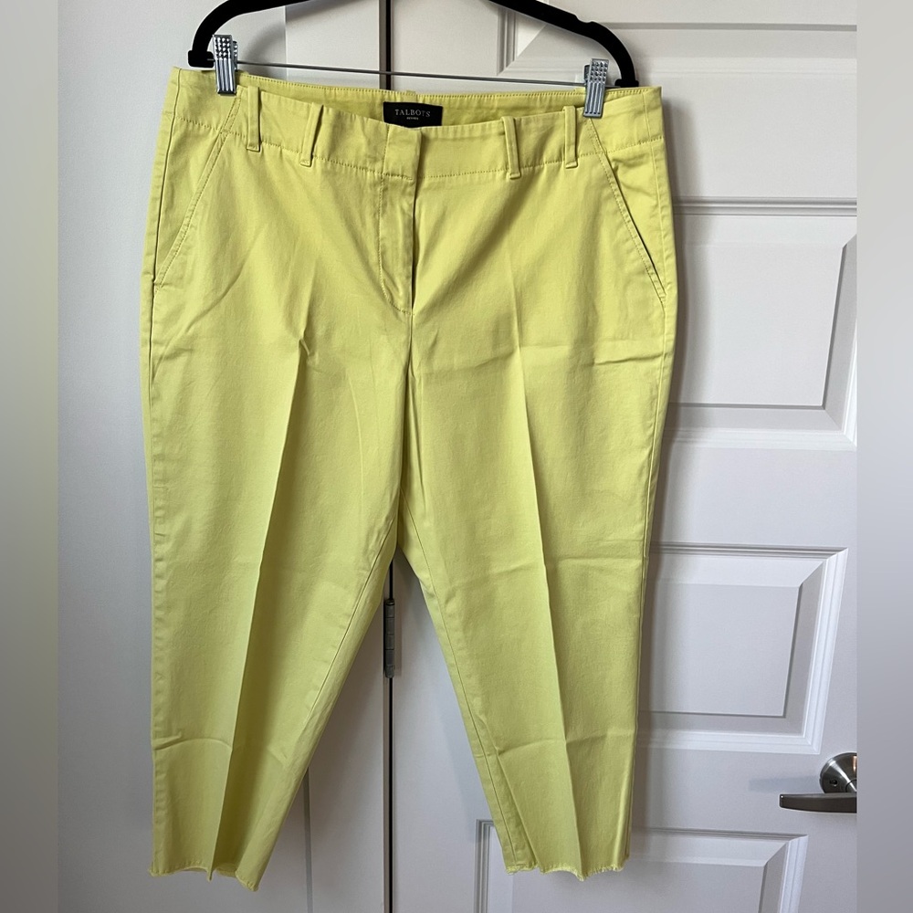 Talbots Yellow Raw-Edge Hem Crop Pants – 16P Petite
